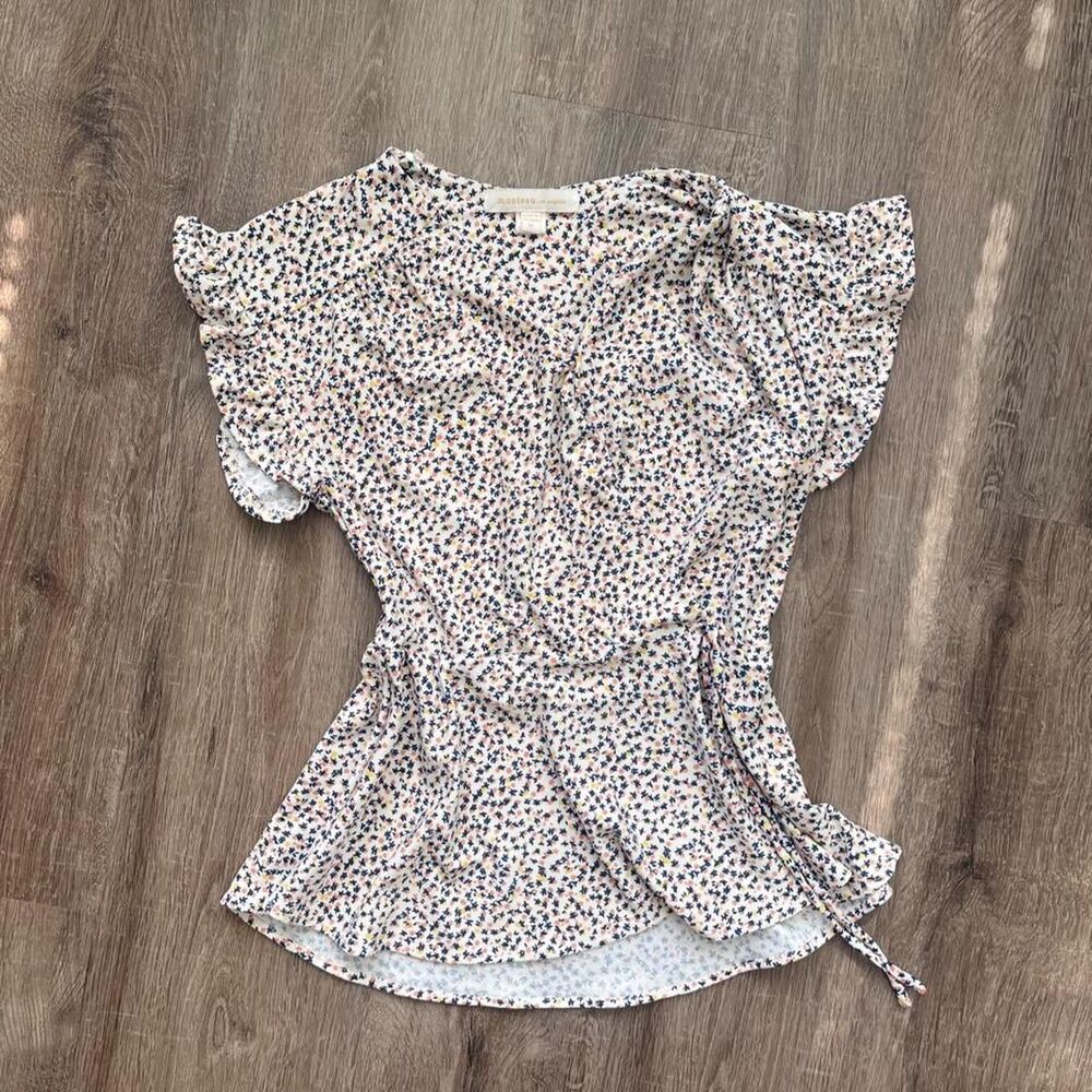 Monteau White Flowery Blouse